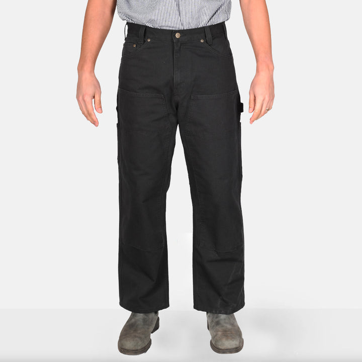 Canvas Double Knee Carpenter Pants - Black