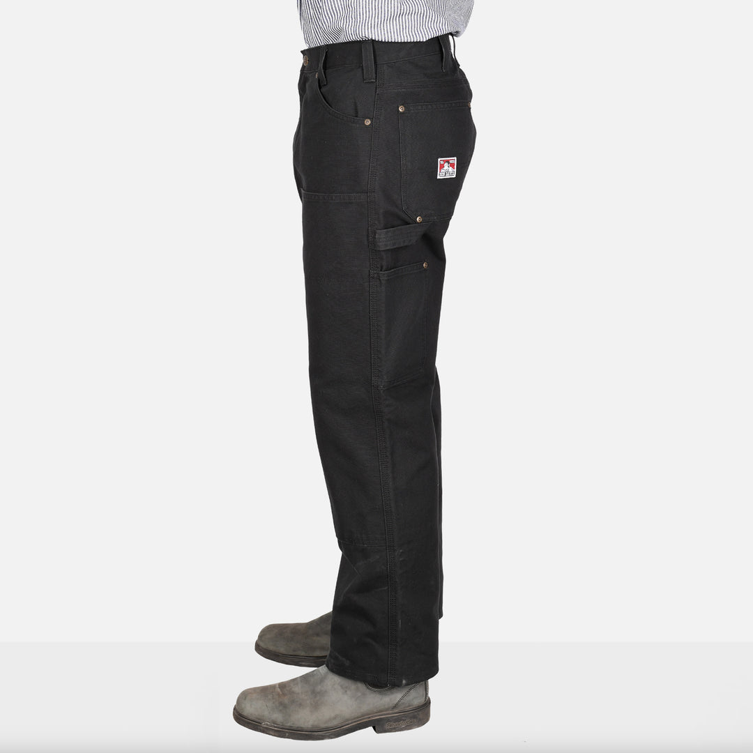 Canvas Double Knee Carpenter Pants - Black