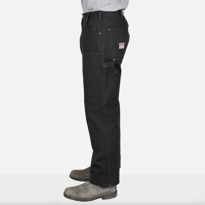 Canvas Double Knee Carpenter Pants - Black