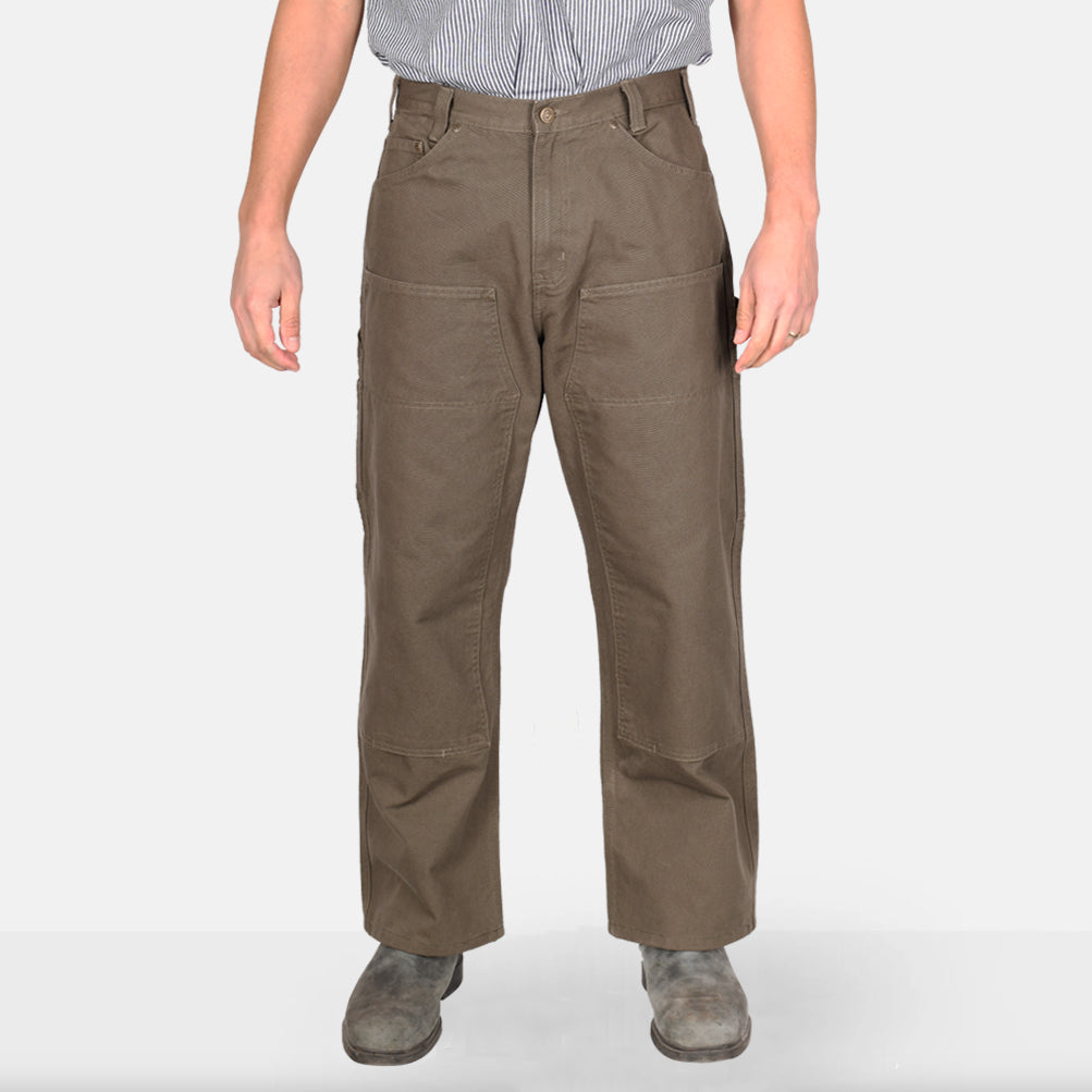 Canvas Double Knee Carpenter Pants - Olive