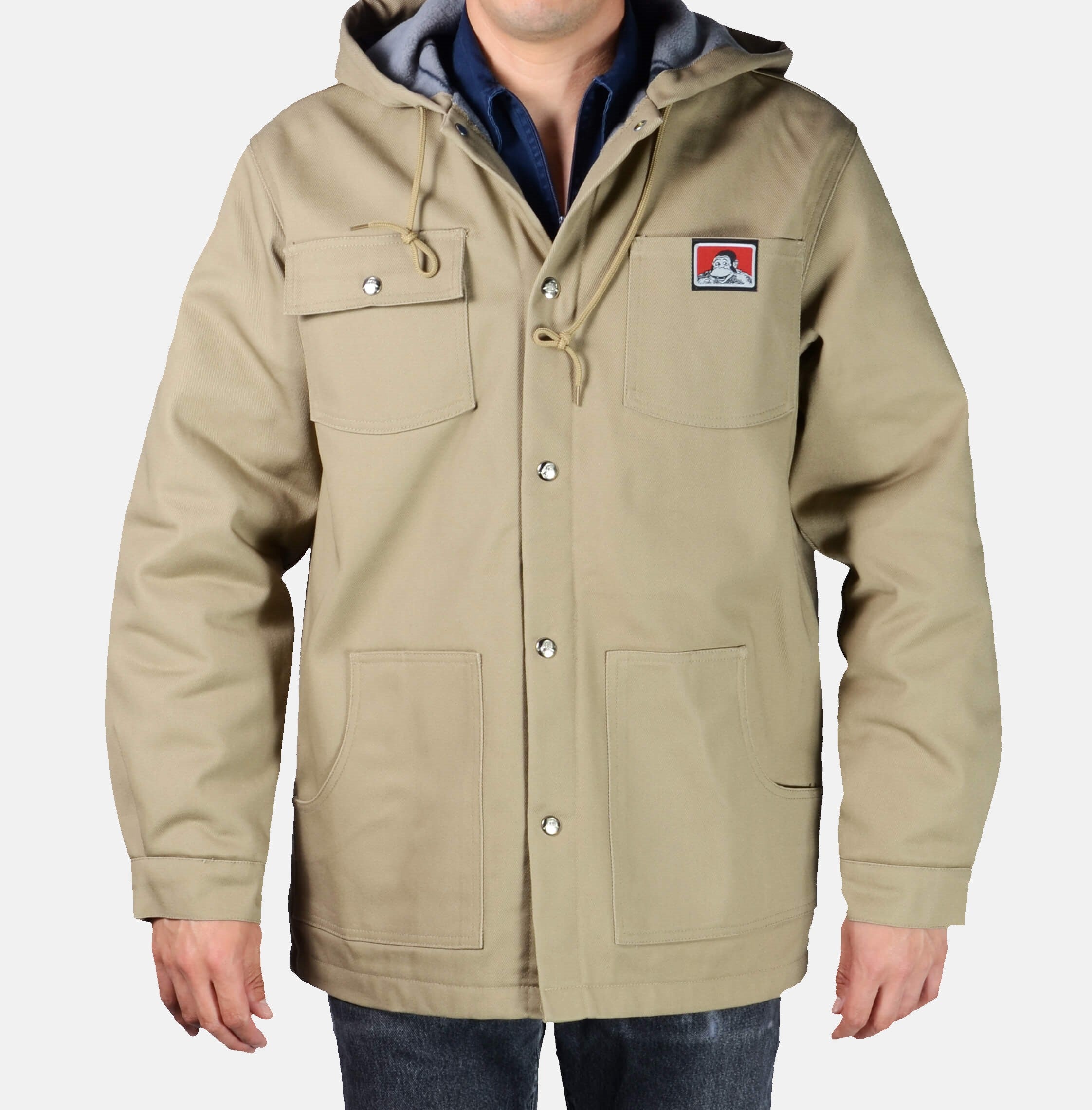 Hooded Jacket w/ Snaps - Khaki