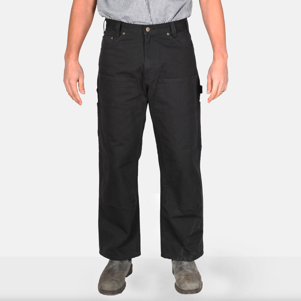 Canvas Double Knee Carpenter Pants - Black