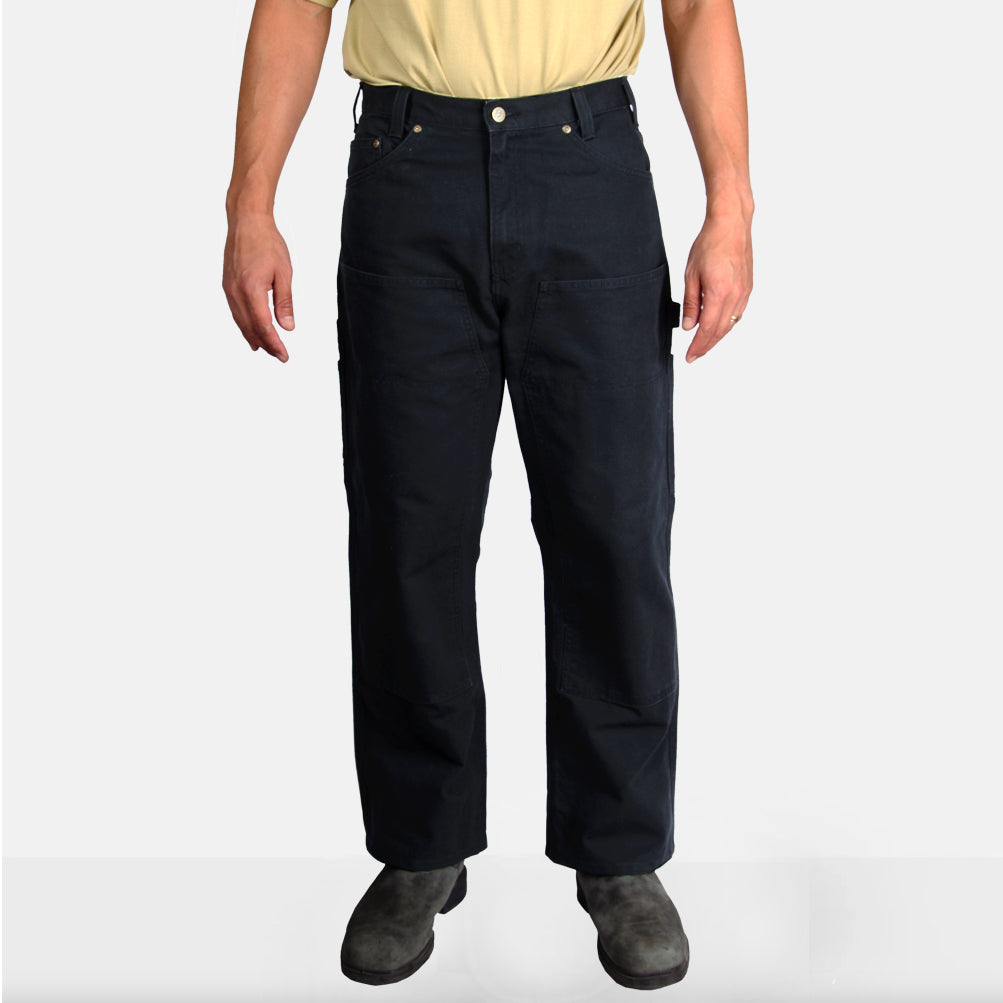 Canvas Double Knee Carpenter Pants - Black