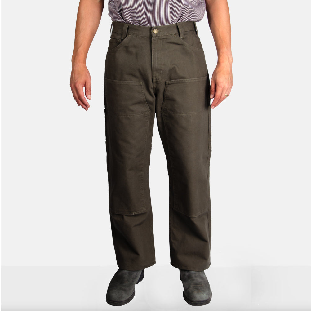 Canvas Double Knee Carpenter Pants - Olive