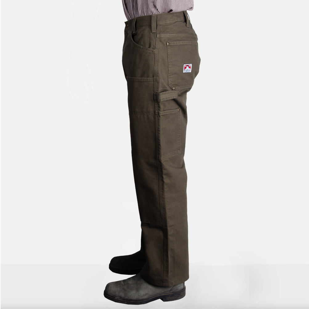 Canvas Double Knee Carpenter Pants - Olive