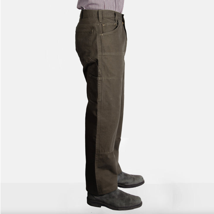 Canvas Double Knee Carpenter Pants - Olive