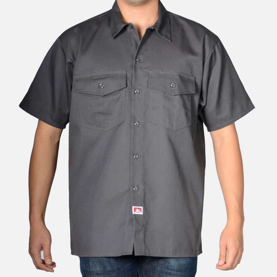 Short Sleeve Button-Up Shirt - Charcoal