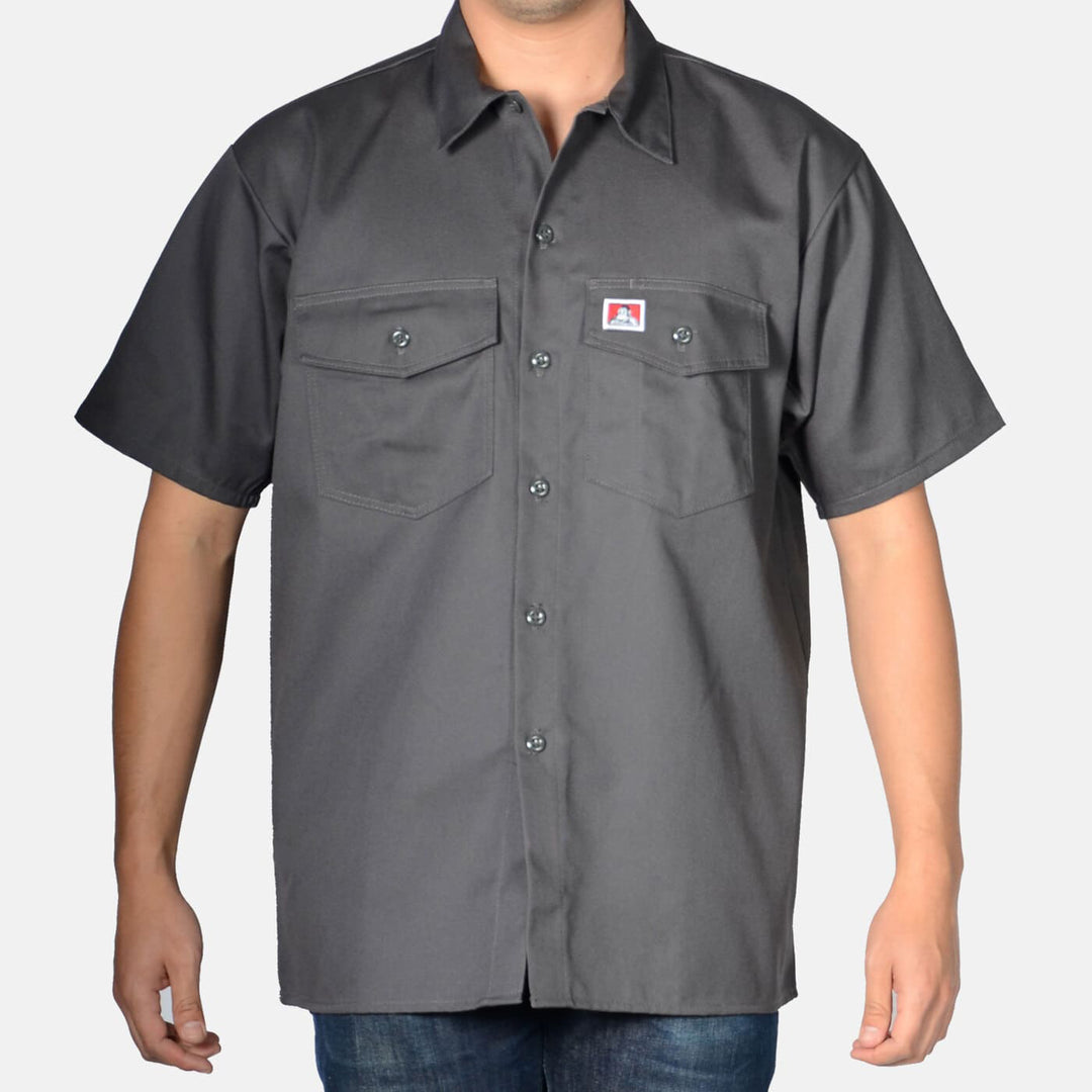 Ben Davis Short Sleeve Button Up Shirt, Size: Large, Black Ben Davis Short Sleeve Button Up Shirt, Size: Large, Black