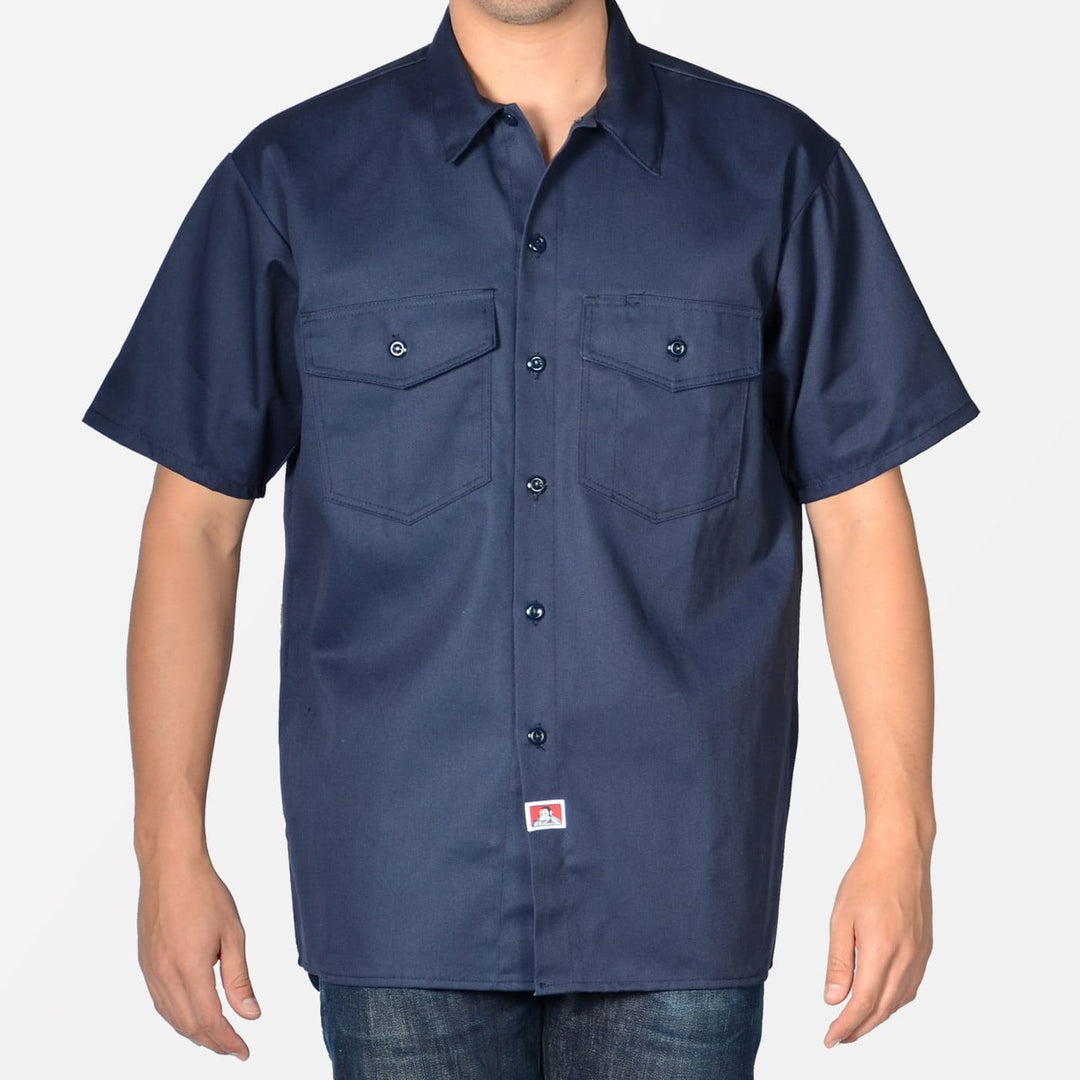 Short Sleeve Button-Up Shirt - Navy