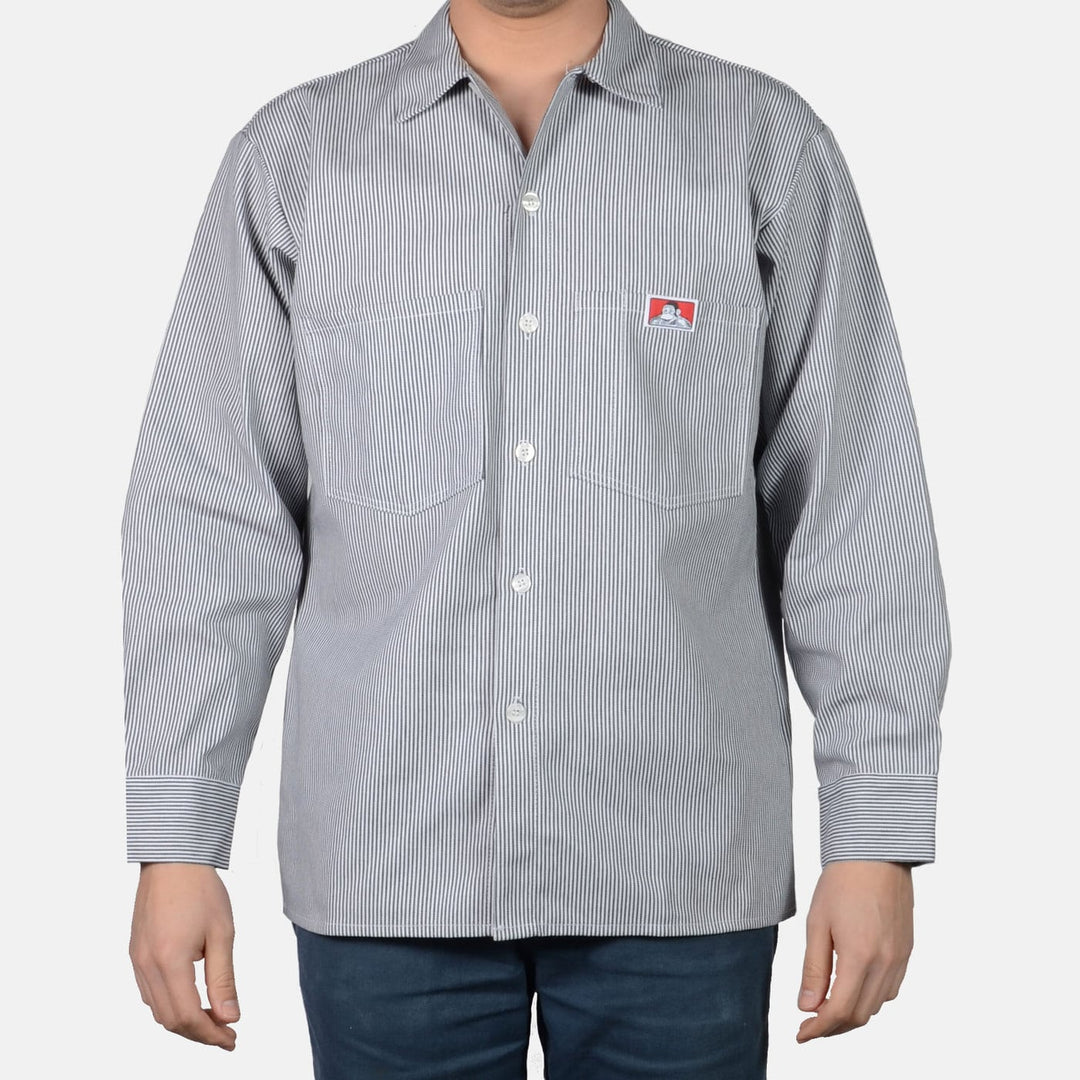 Long Sleeve Striped Button-Up Shirt - Hickory