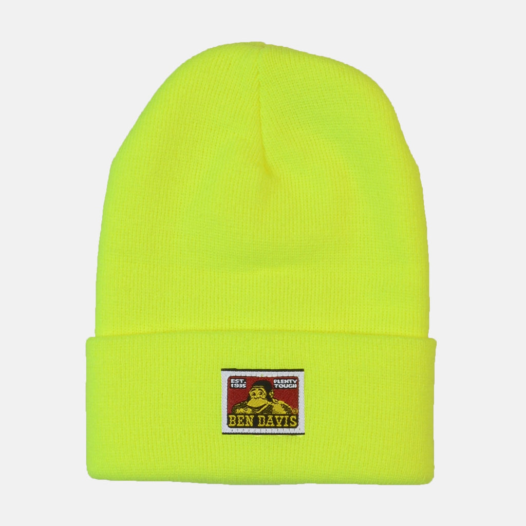 Cuffed Knit Beanie - Safety Yellow